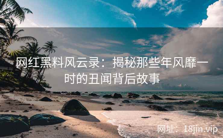 网红黑料风云录：揭秘那些年风靡一时的丑闻背后故事