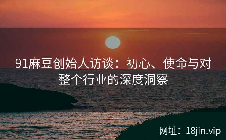 91麻豆创始人访谈：初心、使命与对整个行业的深度洞察